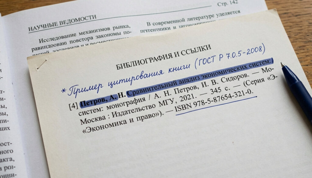 Образец списка литературы на бумаге