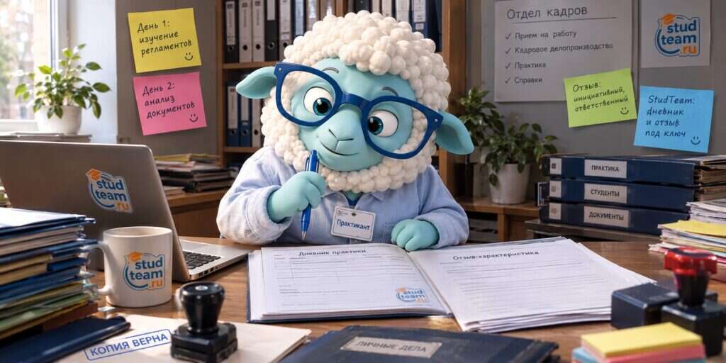 the sheep is sitting in an HR office